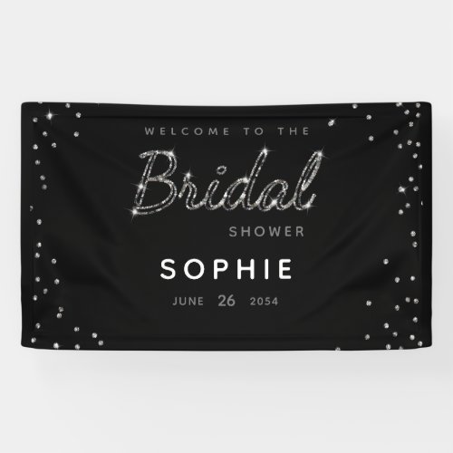 Elegant Modern Sparkle Glitter Bridal Shower Sign