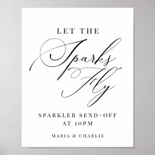 Elegant Modern Sparkler Send Off Wedding Sign