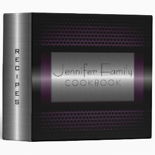 Elegant Modern Stainless Steel Metal Look #4 3 Ring Binder