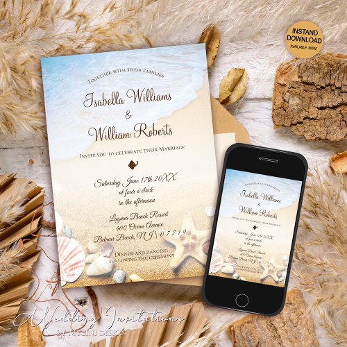 Elegant Modern Starfish Tropical Beach Wedding