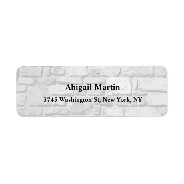 Elegant Modern Stone Wall Gray Professional Label (Front)