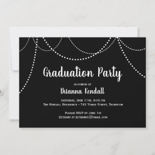 Elegant & Modern String Lights Graduation Invite