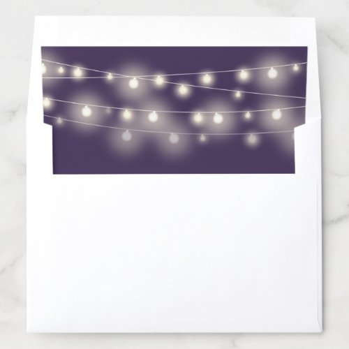 Elegant Modern String Lights Purple  Envelope Liner