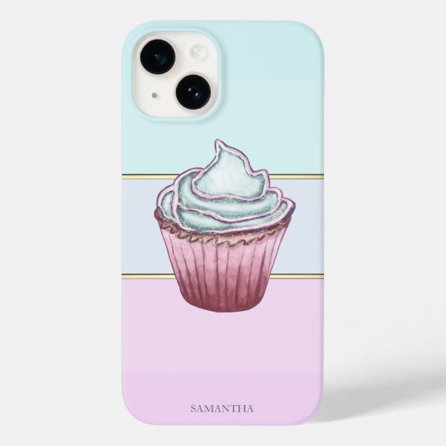 Elegant Modern Striped,Cupcake Case-Mate iPhone Case (Back)