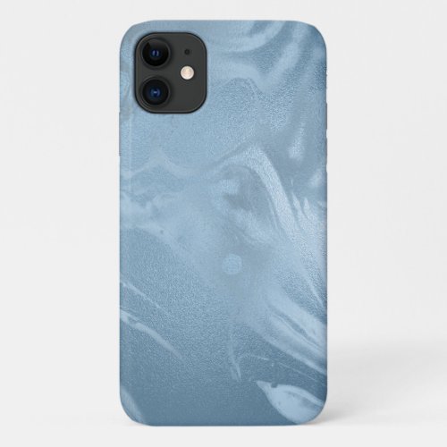 Elegant modern stylish baby blue marble look iPhone 11 case