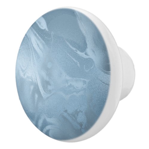 Elegant modern stylish baby blue marble look ceramic knob