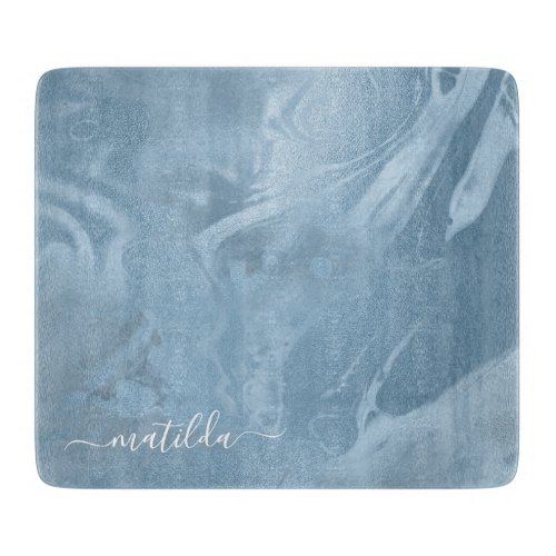 Elegant modern stylish baby blue marble look cutting board