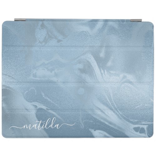 Elegant modern stylish baby blue marble look iPad smart cover