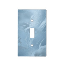 Elegant modern stylish baby blue marble look light switch cover