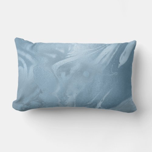 Elegant modern stylish baby blue marble look lumbar pillow