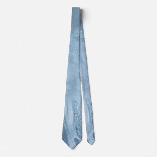 Elegant modern stylish baby blue marble look neck tie