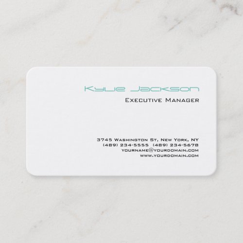 Elegant Modern Stylish Black White Blue Business Card