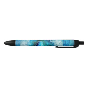 Elegant modern stylish blue agate geode stone pen
