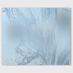 Elegant modern stylish blue glitter marble wrapping paper | Zazzle