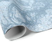 Elegant modern stylish blue glitter marble wrapping paper | Zazzle