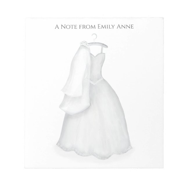 Elegant Modern Stylish Bride to Be Fashion Notepad (Front)
