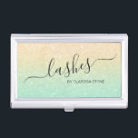 Elegant modern stylish chick glitter lashes business card case<br><div class="desc">Pretty faux glitter texture and elegant calligraphy font.</div>