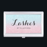 Elegant modern stylish chick glitter lashes business card case<br><div class="desc">Pretty faux glitter texture and elegant calligraphy font.</div>