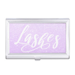 Elegant modern stylish chick glitter lashes business card case