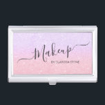 Elegant modern stylish chick glitter makeup business card case<br><div class="desc">Pretty faux glitter texture and elegant calligraphy font.</div>