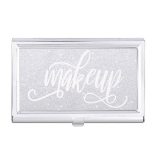 Elegant modern stylish chick glitter makeup business card case