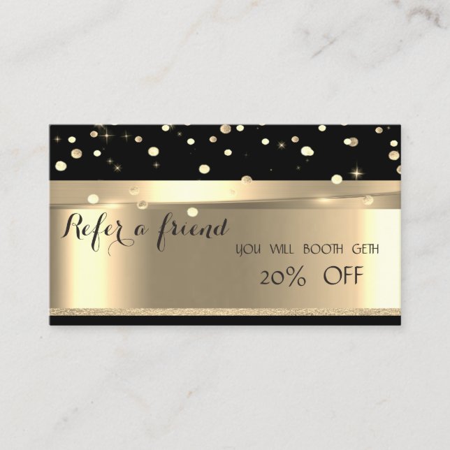 Elegant Modern  Stylish ,Confetti  Referral Card (Front)