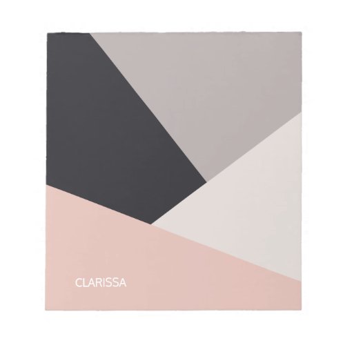 Elegant modern stylish geometric color block notepad