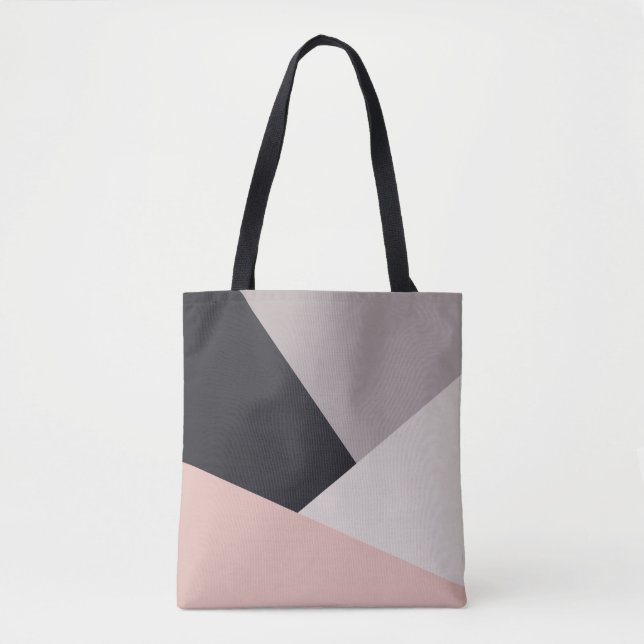 Elegant modern stylish geometric color block tote bag (Front)