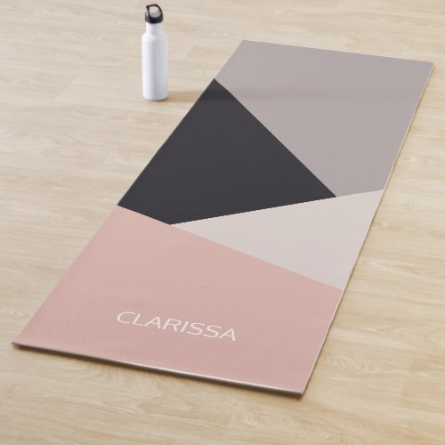 Elegant modern stylish geometric color block yoga mat