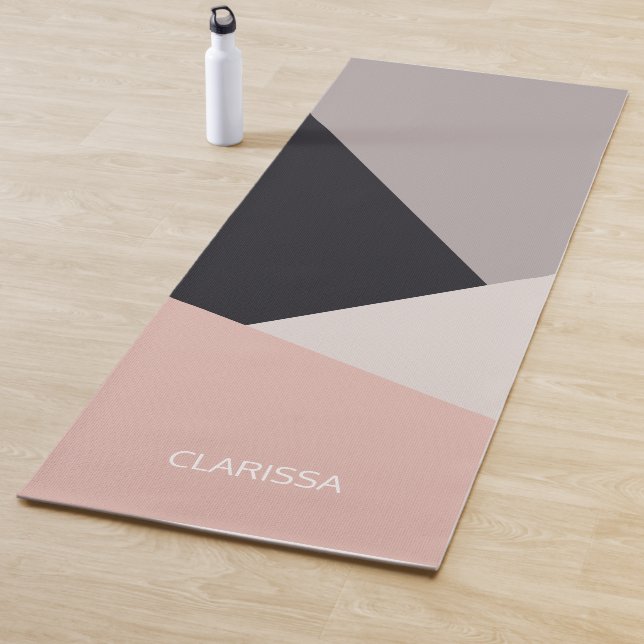 Elegant modern stylish geometric color block yoga mat (In Situ)