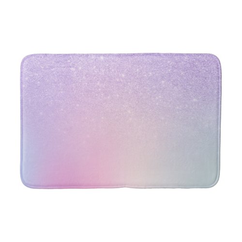 Elegant modern stylish girly ombre purple glitter bath mat