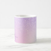 Elegant modern stylish girly ombre purple glitter coffee mug (Center)