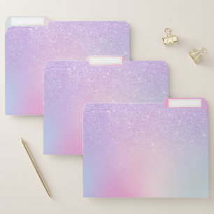 Elegant modern stylish girly ombre purple glitter file folder