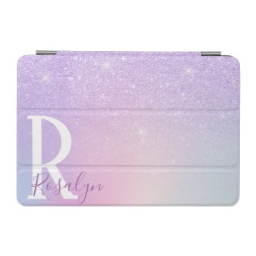 Elegant modern stylish girly ombre purple glitter iPad mini cover