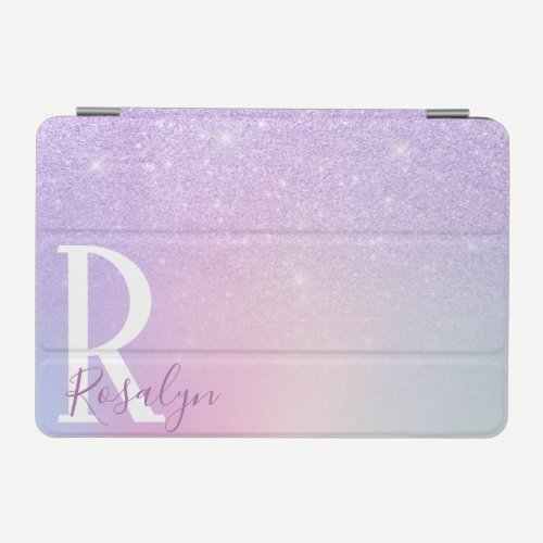 Elegant modern stylish girly ombre purple glitter iPad mini cover