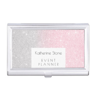 Elegant modern stylish glitter event planner business card case