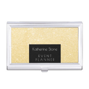 Elegant modern stylish glitter event planner business card case