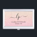 Elegant modern stylish glitter makeup artist business card case<br><div class="desc">Pretty design featuring faux glitter texture and elegant calligraphy font.</div>