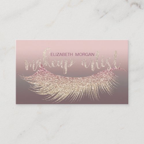 Elegant Modern Stylish Glittery Lashes Business Card