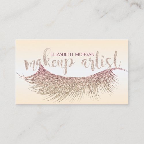 Elegant Modern Stylish Glittery Lashes Business Card