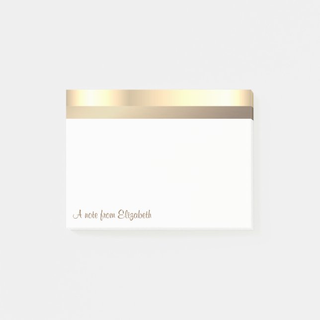 Elegant Modern Stylish Gold -Personalized Post-it Notes (Front)