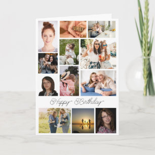 Elegant Modern Stylish Happy Birthday Collage Card