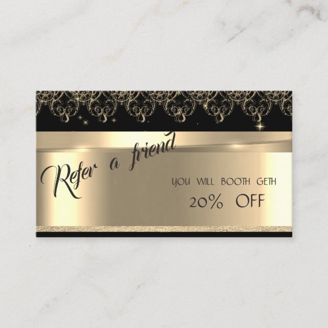 Elegant Modern  Stylish Luxury Referral Card (Front)