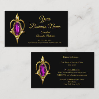 Elegant Modern Stylish Magenta Jewel Gold Business Business Card