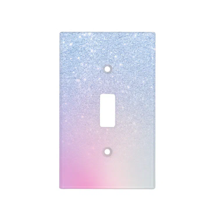 Elegant modern stylish ombre blue glitter rainbow light switch cover |  Zazzle