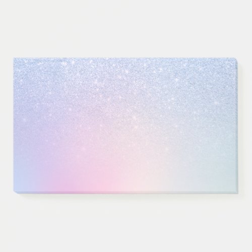 Elegant modern stylish ombre blue glitter rainbow post_it notes