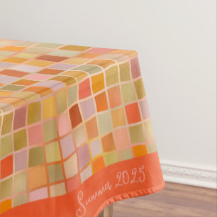 Elegant modern summer pattern golden hues tablecloth