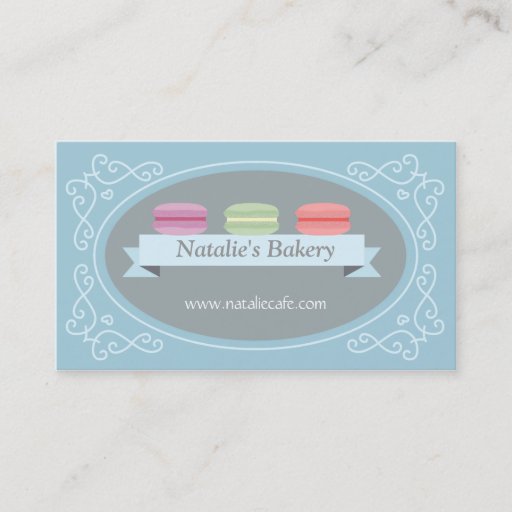Customizable Elegant, Modern, Sweet Macaron, Bakery, Confection Business Card Template