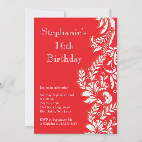 Elegant Modern Sweet Sixteen Birthday Party Personalized Invitations