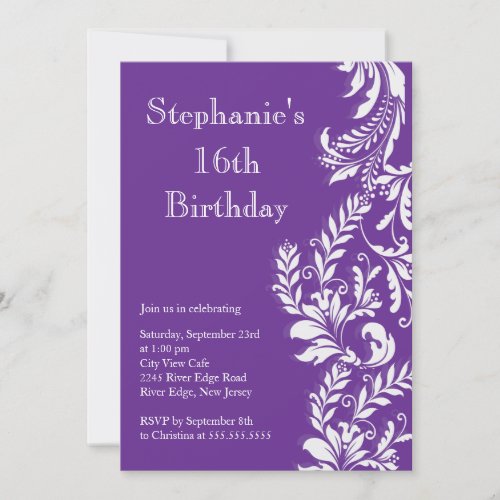 Elegant Modern Sweet Sixteen Birthday Party Personalized Invites